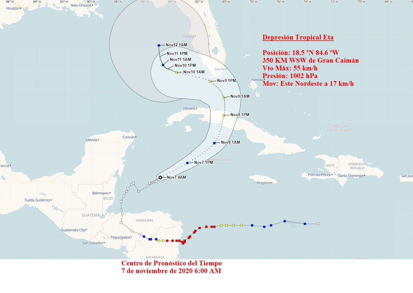 Eta se convierte en Tormenta Tropical