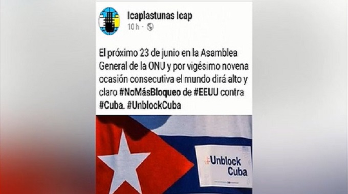 Apoyan el fin del bloqueo norteamericano contra Cuba desde las redes sociales en todo el mundo