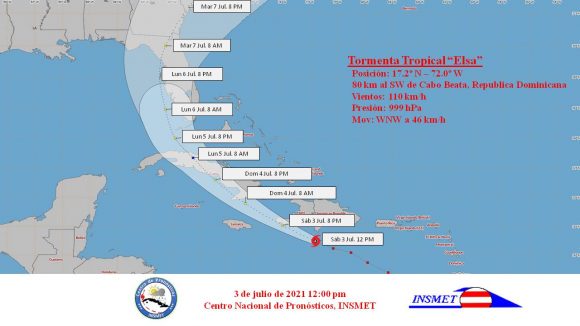 Elsa se debilita ligeramente al sur de La Española, ahora es tormenta tropical
