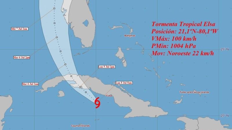 Aviso de Ciclón Tropical No. 22: Elsa se aproxima a las costas de Matanzas