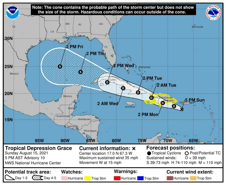 Aviso de Ciclón Tropical No.6: Grace se aproxima a La Española