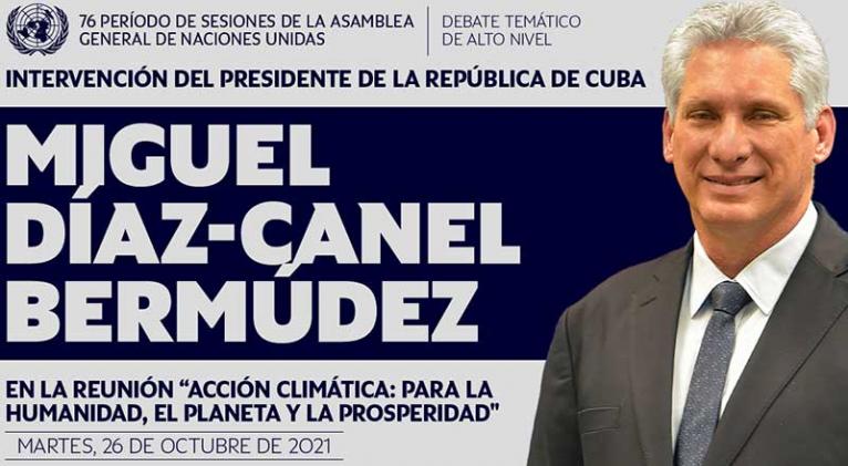 Intervendrá Presidente cubano en reunión sobre Acción climática