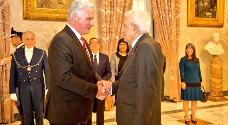 Díaz-Canel se reúne en Roma con el presidente de Italia y empresarios