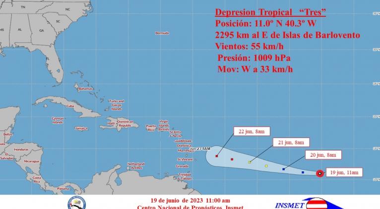 Se forma la depresión tropical Tres