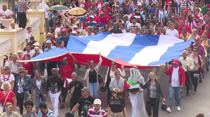 Pueblo de Las Tunas marchó en apoyo a la causa Palestina