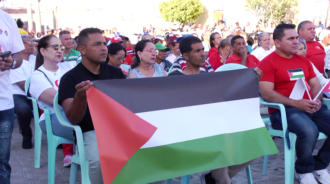 Se realizó en Las Tunas acto de apoyo al pueblo de Palestina