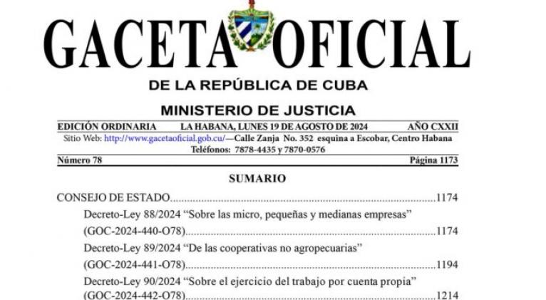 En vigor normativas para los actores económicos no estatales