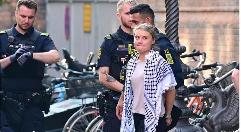 Detienen a Greta Thunberg en una protesta contra Israel en Copenhague