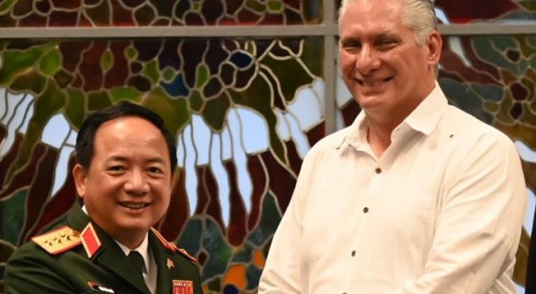 Recibió Díaz-Canel al coronel general Trinh Van Quyet