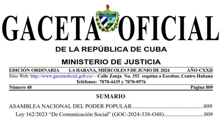 Entra en vigor en Cuba Ley de Comunicación Social