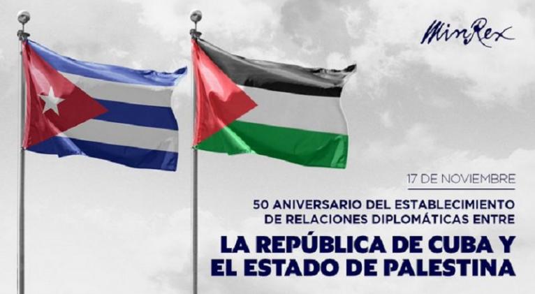 Ratifica Cuba apoyo a Palestina en aniversario 50 de nexo bilateral