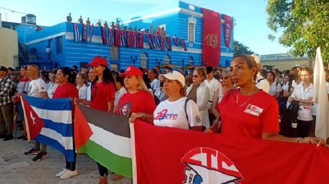 Realizan tribuna antimperialista en Las Tunas en apoyo a Palestina