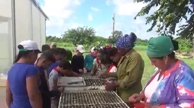 Consolidan alianzas en municipio Colombia para producción de alimentos destinada a los estudiantes.