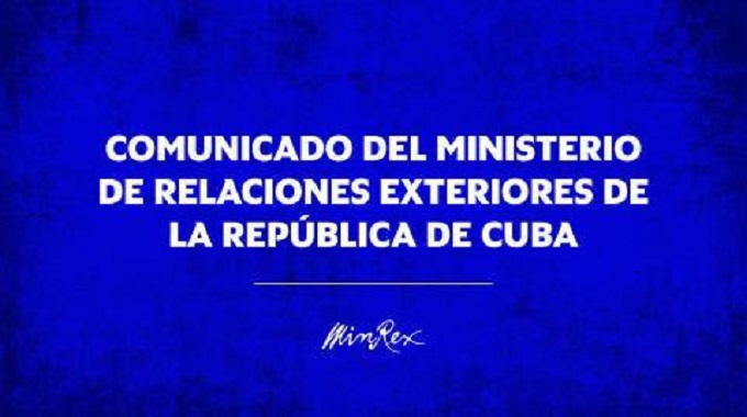 Comunicado del Ministerio de Relaciones Exteriores