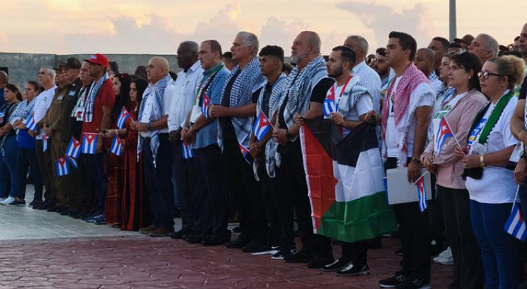 Encabeza Díaz-Canel acto de solidaridad con Palestina