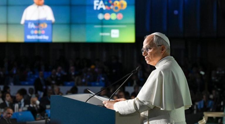 El Papa León XIV denuncia ante la FAO el uso cruel del hambre como 'arma de guerra'