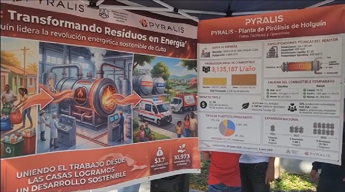 Proyecto Pyralis transforma residuos plásticos en combustible en Cuba