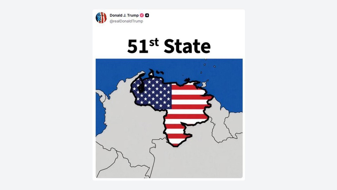 «Estado 51»: Trump publica un mapa de Venezuela con la bandera de EE.UU.