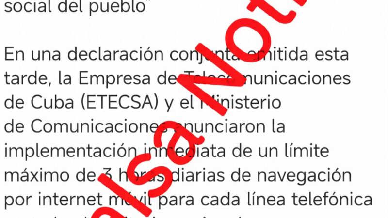 Ministerio de Comunicaciones desmiente restricción de tres horas diarias de internet móvil en Cuba