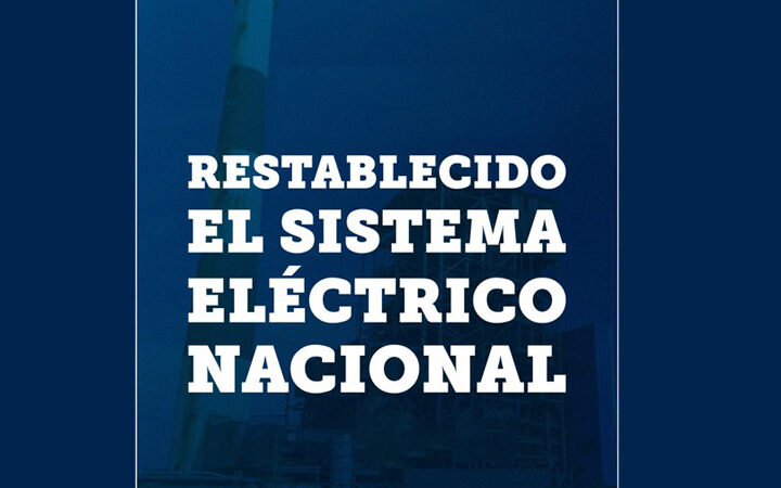 Restablecido Sistema Electroenergético Nacional en todo el país