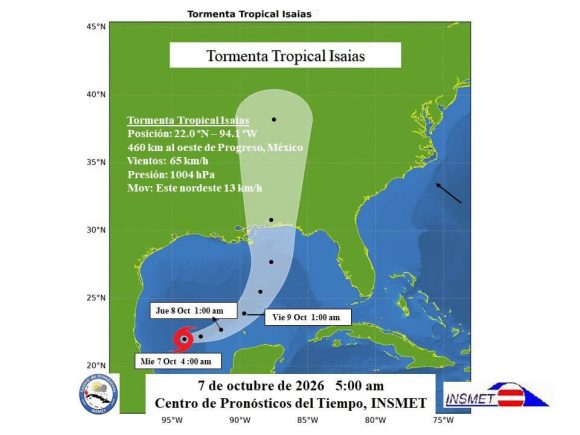 Aviso de ciclón tropical No. 2: Se forma la tormenta tropical Isaías en el golfo de México